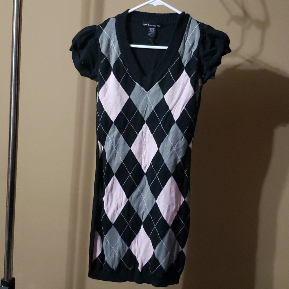 Pink, black and gray sweater